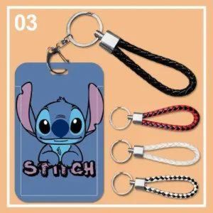 Cartoon Cute Stitch Card Case Protector Hard Case Strap